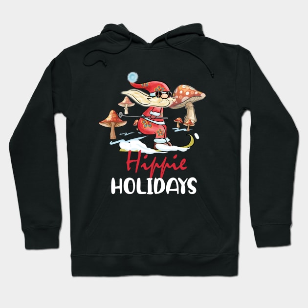 Hippie Holidays Christmas Hoodie by Fun Planet